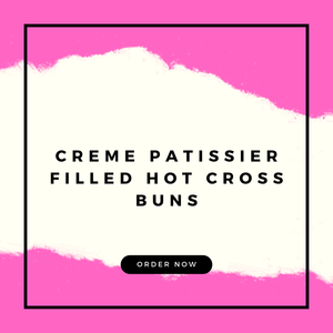 Creme patissier filled hot cross buns
